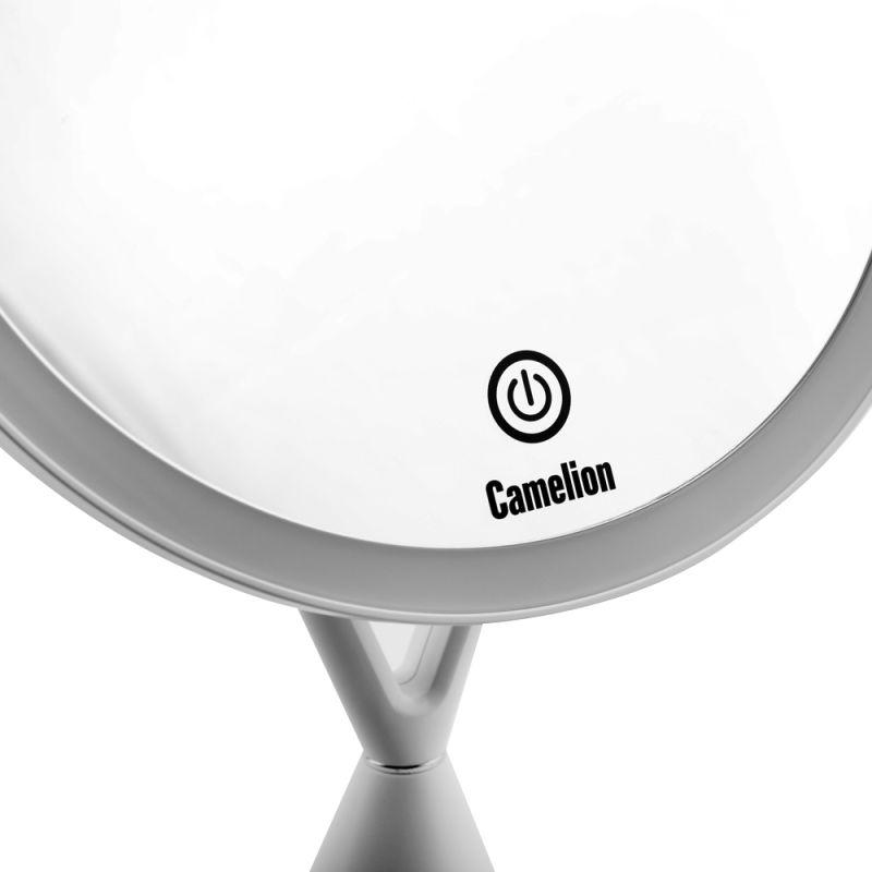 Зеркало M282-DL C01 с LED подсветкой 1x/съемн. 5x увеличение дневной свет 5Вт 4хLR03/USB бел. Camelion 14004
