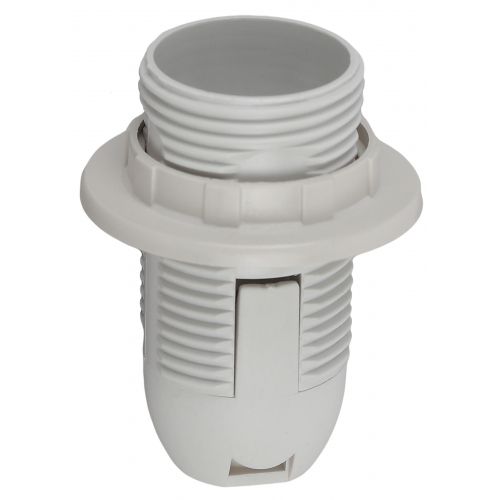 Патрон E14 с кольцом пластик бел. (х50) (50/400/14400) Эра Б0043746