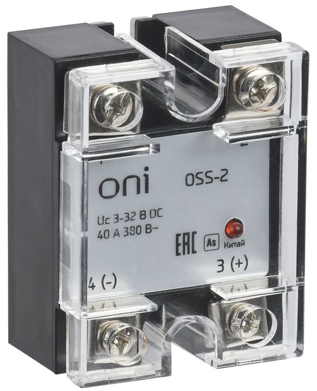 Реле твердотельное OSS-2 40А 380В AC 3-32В DC ONI OSS-2-3-40-B