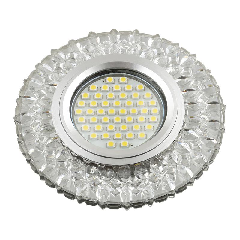 Светильник DLS-L138 GU5.3 GLASSY/CLEAR GU5.3 встраив. доп. светодиод. подсветка 3Вт без лампы стекло Fametto UL-00003868