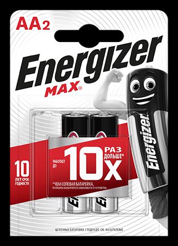 Элемент питания алкалиновый AA/LR6/316 Max BL2 (блист.2шт) Energizer E301532801