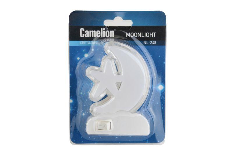 Светильник светодиодный NL-248 220В ночник с выкл. бел. Camelion 14355