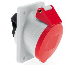 Розетка встраиваемая 16А 5п 3P+N+PE 6ч 400В IP44 наклонная 75х75 Bals 1212