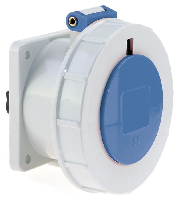 Розетка встраиваемая 16А 3п 2P+PE 6ч 230В IP67 фланец 75х75 Bals 1372