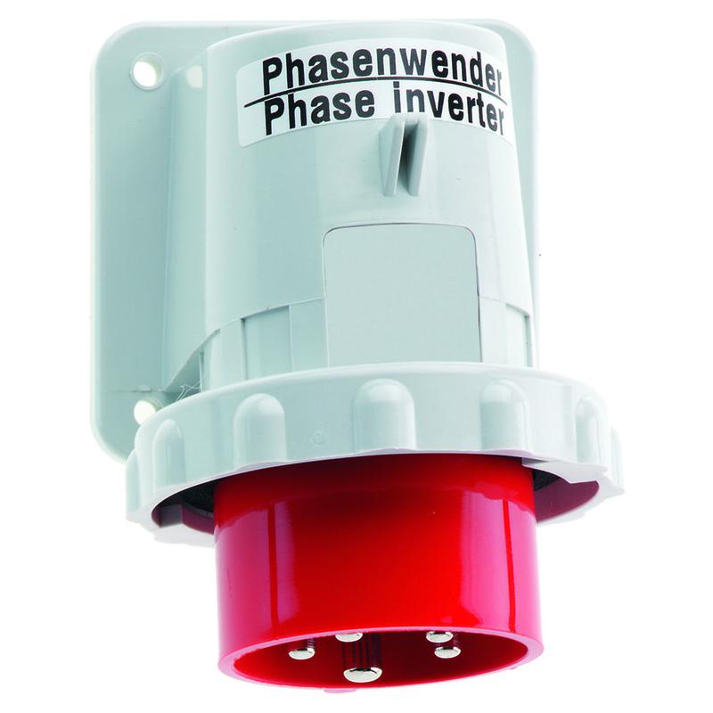 Вилка настенная 16А 5п 6ч 400В IP67 фланец 84х84 Bals 2607