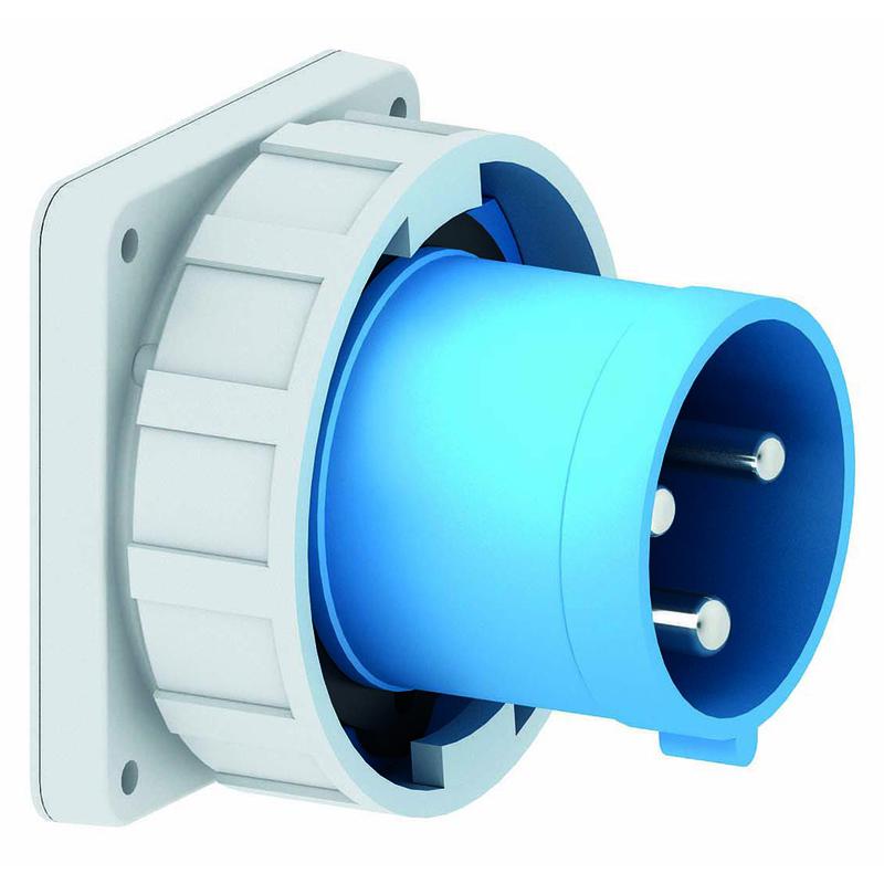 Вилка встраиваемая 125А 3п 1P+N+PE 6ч 230В IP67 прямая 120х120 Bals 2860