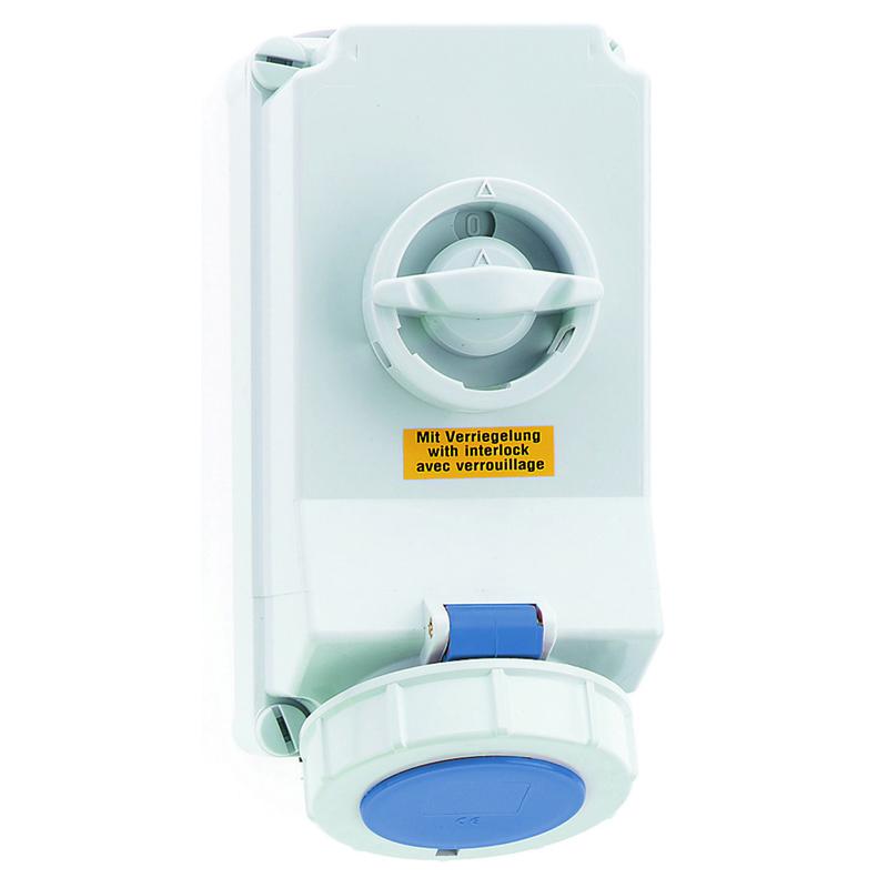 Розетка настенная 32А 3п 6ч 250В IP67 с блокировк. Bals 16104