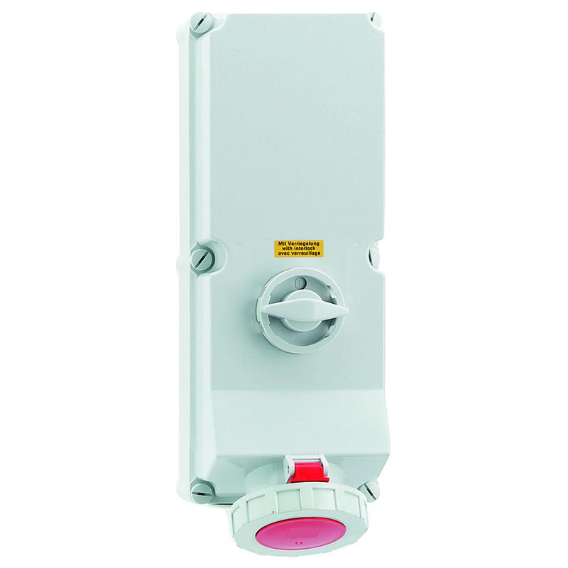 Розетка настенная 125А 4п 3P+PE 380-415В IP67 с блокировк. Bals 16621