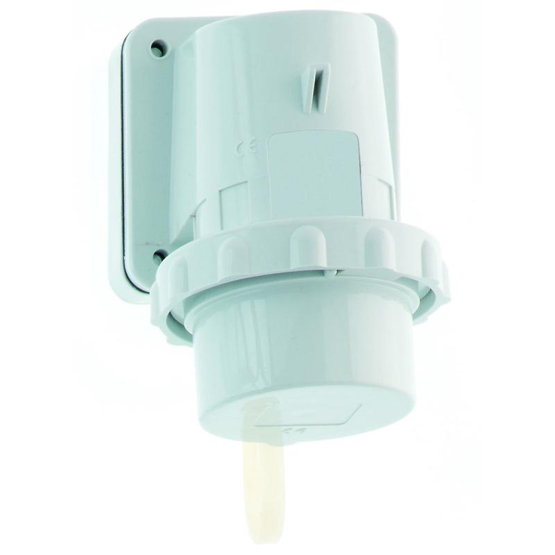 Вилка настенная 32А 5п 6ч 400В IP67 фланец 75х90 с крышкой Quick-Connect Bals 24419