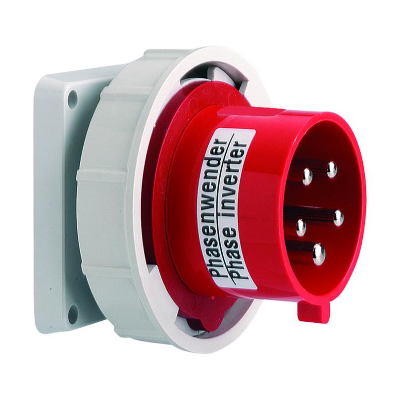 Вилка панельная 32А 5п 6ч 400В IP67 прямая фланец 85х85 Bals 28184