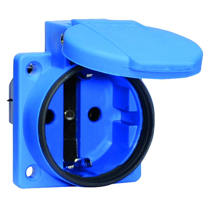 Розетка встраиваемая Schuko 16А 3п 250В IP54 с уплотнит. син. Bals 71082