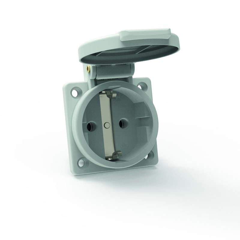 Розетка встраиваемая Schuko 16А 3п 250В IP54 сер. Quick Connect Bals 71100