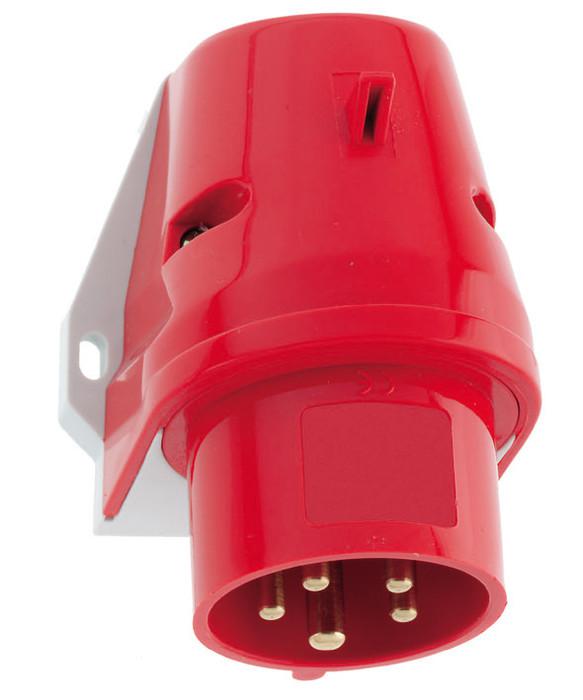 Вилка настенная 32А 5п 3P+N+PE 6ч 400В IP44 Bals 242002