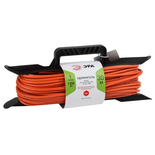 Удлинитель-шнур на рамке 1х30м с заземл. 6А IP20 UFx-1e-3х0.75-30m ПВС 3х0.75 Эра Б0046827