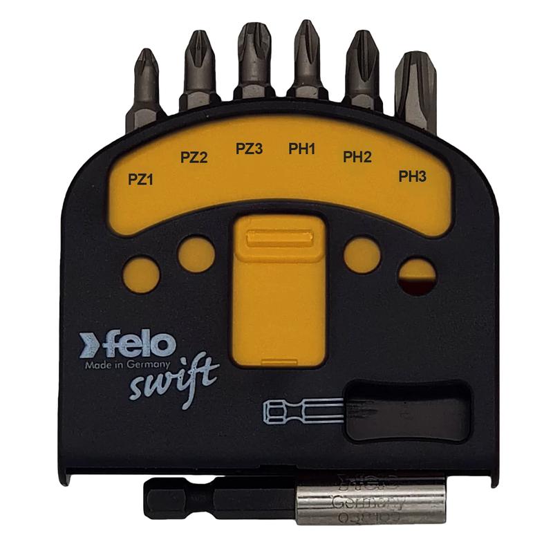 Набор бит PZ/PH Industrial с держателем бит в кейсе Swift 7 бит FELO 02060326