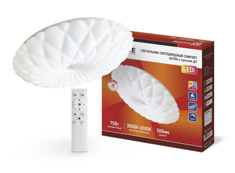 Светильник светодиодный COMFORT ASTRA 75Вт 3000-6500К 6000лм 230В 500х100мм с пультом ДУ IN HOME 4690612034768
