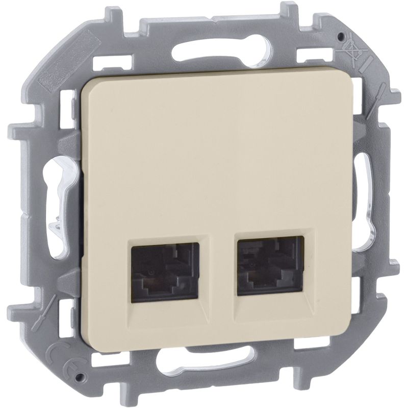 Розетка компьютерная 2-м Inspiria RJ45 кат.6 UTP механизм сл. кость IEK 673841