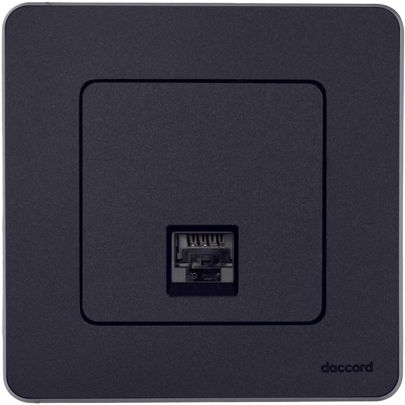 Розетка компьютерная Inspiria RJ45 кат.6 UTP механизм антрацит IEK 673833