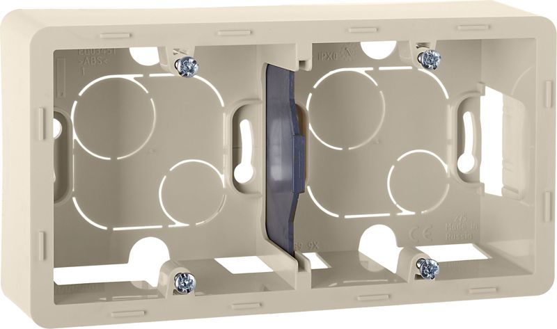 Коробка 2-м ОП Inspiria сл. кость IEK 673991