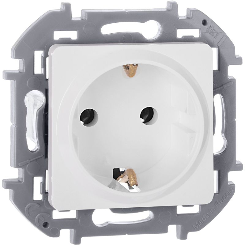 Розетка 1-м СП Inspiria 16А IP20 250В 2P+E немецк. стандарт механизм бел. IEK 673720