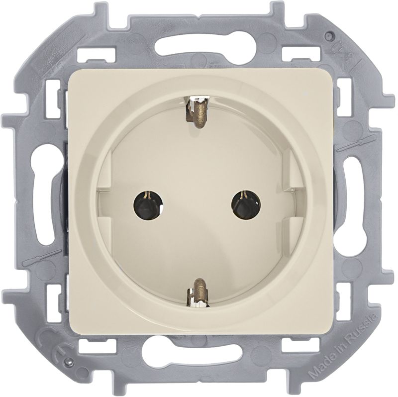 Розетка 1-м СП Inspiria 16А IP20 250В 2P+E немецк. стандарт механизм сл. кость IEK 673721