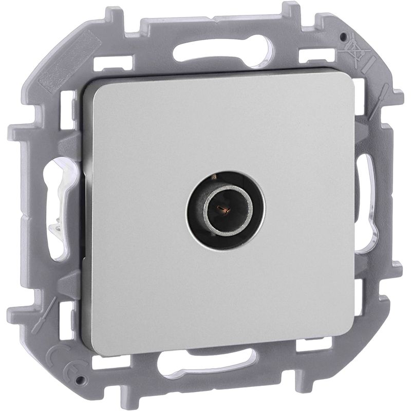 Розетка телевизионная TV Inspiria 2дБ 0-2400мГц с топологией "звезда" механизм алюм. IEK 673852