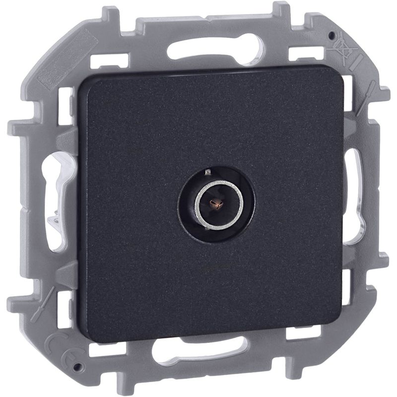 Розетка телевизионная TV Inspiria 2дБ 0-2400мГц с топологией "звезда" механизм антрацит IEK 673853