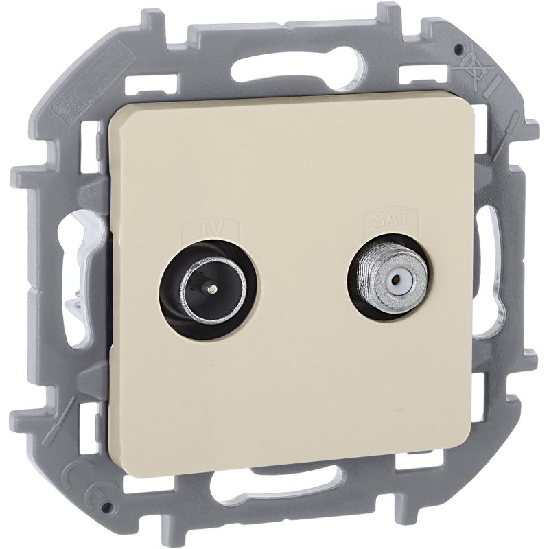 Розетка телевизионная TV/SAT Inspiria с топологией "звезда" механизм сл. кость IEK 673881