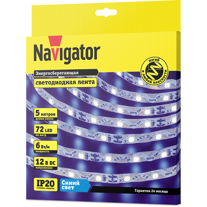 Лента светодиодная 14 473 NLS-2835BST72-6-IP20-12V (уп.5м) NAVIGATOR 14473