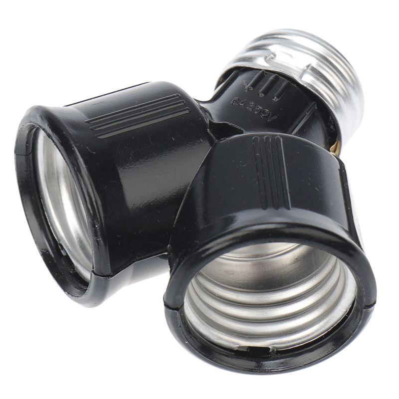 Разветвитель цокольный E27-2хE27 черн. Rexant 11-8860