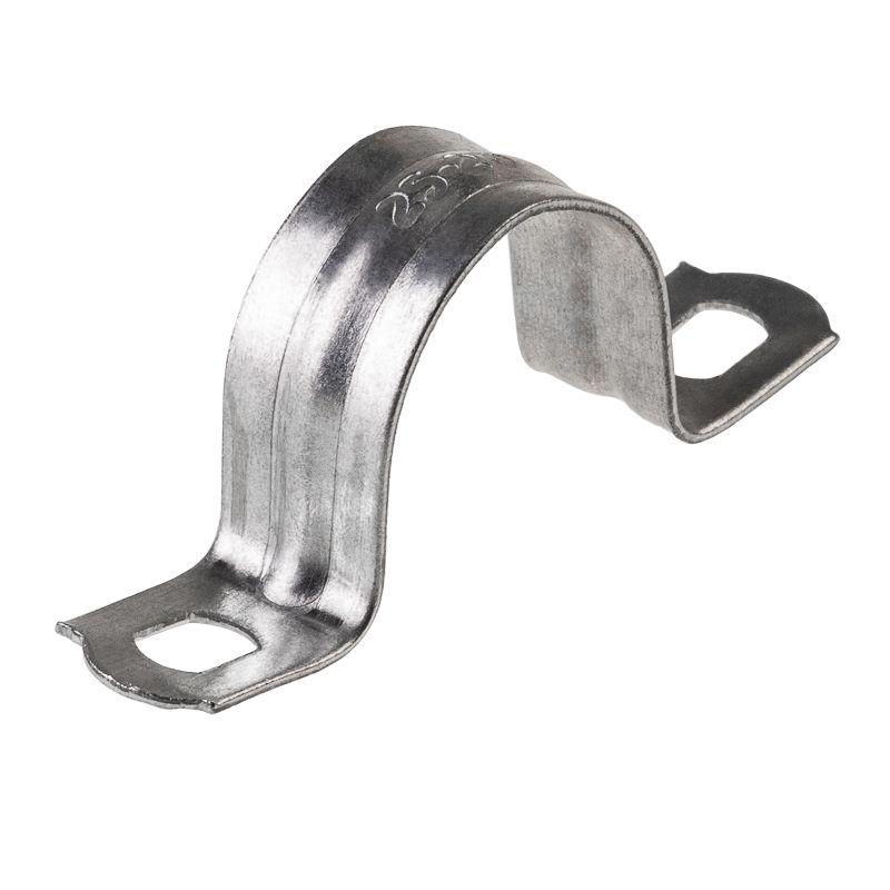 Скоба крепежная двухлапковая СМД d25-26мм для металлорукава d20/22мм (уп.100шт) Rexant 28-1021-1