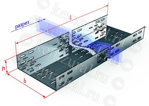 Лоток прямой перфорир. 100х50 L3000 1.5мм ЛМ100х50х3000 УТ1.5 КЭМЗ 101 100535 44