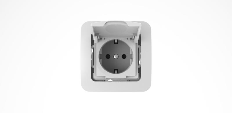 Розетка 1-м СП Lillium 10А с заземл. с крышкой без вставки бакелит бел. Makel 71029