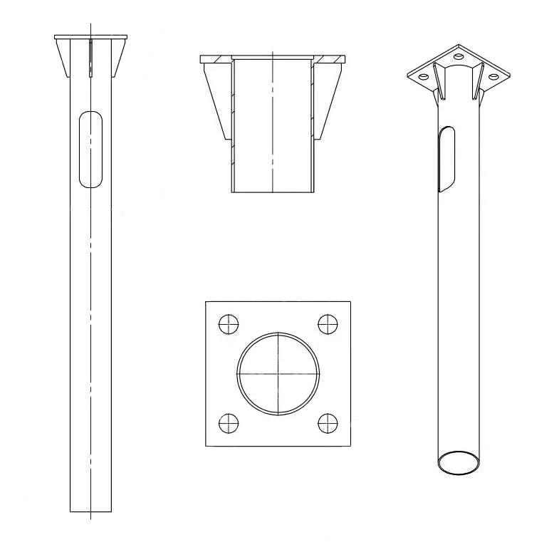 Деталь фундамента закладная для ОГКф-7 UMECON МК 89835 ФМ-0.133-1.5-200(10) фланец 300х300 грунт