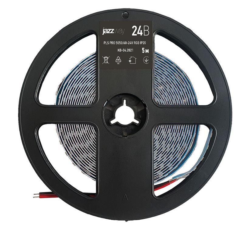 Лента светодиодная PLS Pro+ 5050/60 RGB разноцвет. 24В IP20 (уп.5м) Pro+ JazzWay 5033979
