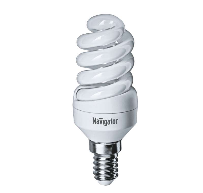 Лампа люминесцентная компакт. 94 040 NCL-SF10-09-827-E14 9Вт E14 спиральная 2700К Navigator 94040