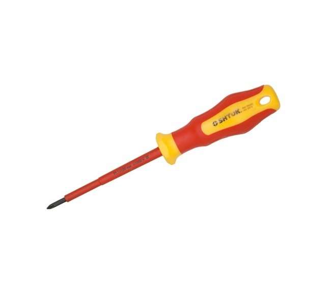 Отвертка крестовая PH1х100мм для электромонтажных работ 1000В SHTOK 09205