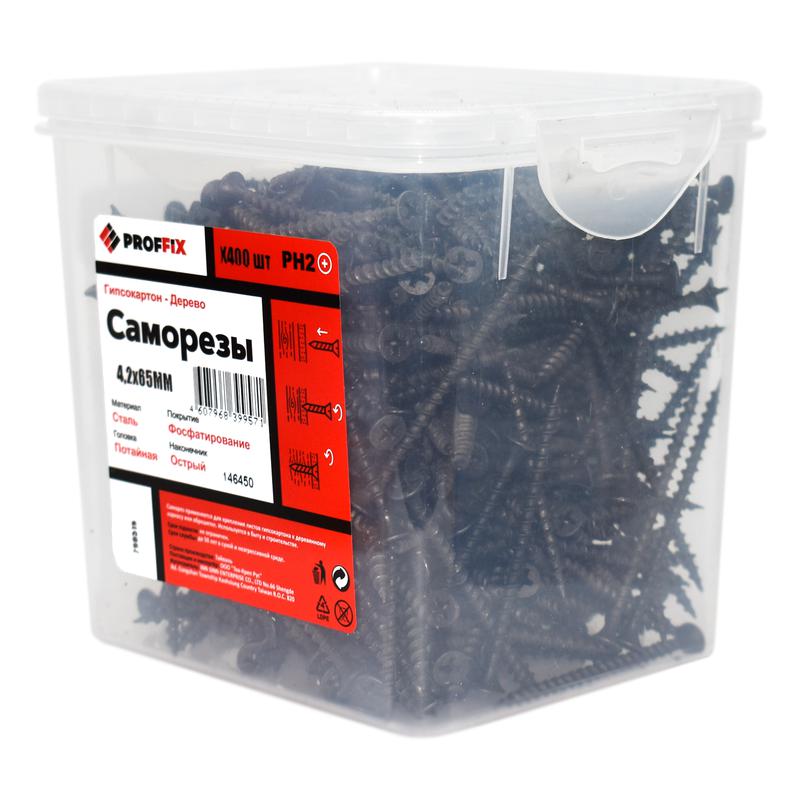 Саморез усиленный гипсокартон-дерево 4.2х65 (TWN) (контейнер) (уп.400шт) Tech-Krep PRO/Zitar 146450