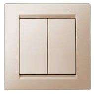 Выключатель 2-кл. СП Simon 15 16А IP20 сл. кость Simon 1590398-031