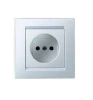 Розетка 1-м СП Simon15 16А IP20 без заземл. защ. шторки бел. Simon 1590444-030