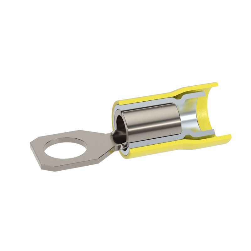 Наконечник с отверстием под винт и изолир.фaланцем ПВХ двойн. гильза 2.5-6кв.мм М6 d6.4мм (НКИ) (уп.100шт) DKC 2C6P-DS-PVC