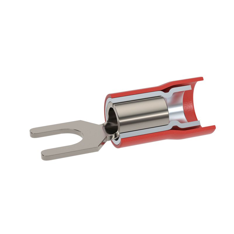 Наконечник вилочный с изолир.фланцем ПВХ двойн. гильза 0.25-1.5кв.мм М6 d6.4мм (НВИ) (уп.100шт) DKC 2A16P-DS-PVC