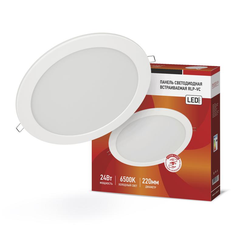 Светильник светодиодный RLP-VC 24Вт 6500К IP40 1920лм 230В 220мм круглый встраив. панель бел. IN HOME 4690612034980