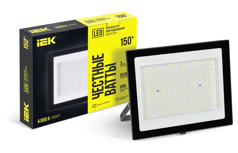 Прожектор светодиодный СДО 06-150 IP65 4000К черн. IEK LPDO601-150-40-K02