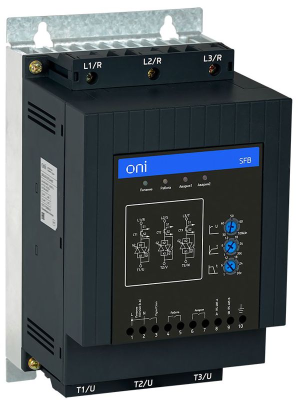 Устройство плавного пуска SFB 3Ф 380В 45кВт 90А Uупр 110-220В Modbus с выкл. ONI SFB-33-45-A-11