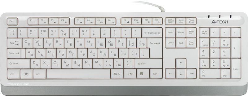 Клавиатура Fstyler FK10 бел./сер. USB FK10 WHITE A4TECH 1147536