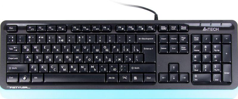 Клавиатура Fstyler FK10 черн./син. USB FK10 BLUE A4TECH 1147528