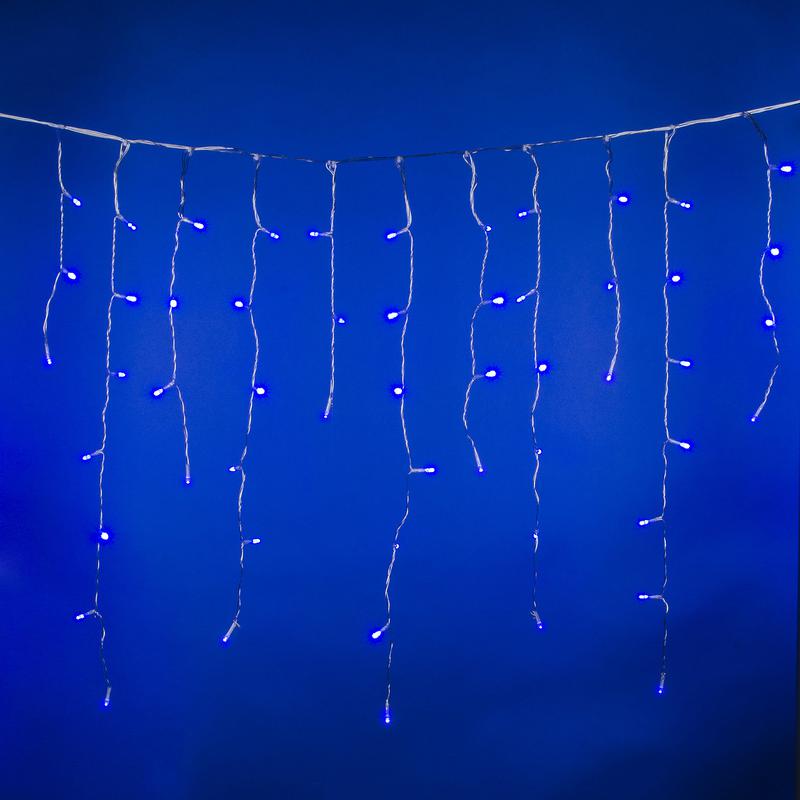Гирлянда светодиодная "Бахрома" ULD-B6007-300/DTA BLUE IP44 6м 300LED син. провод прозр. Uniel UL-00008555