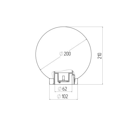 Светильник садово-парковый Шар D200мм E27 бел. НТУ 01-60-201 ЭРА Б0048735