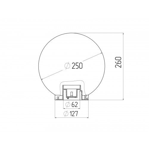 Светильник садово-парковый Шар D250мм E27 дым. призма НТУ 02-60-255 ЭРА Б0048071